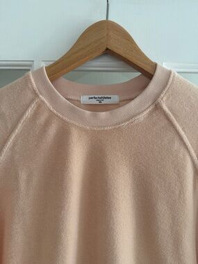 perfectwhitetee Light Peach Raglan Crewneck Sweatshirt